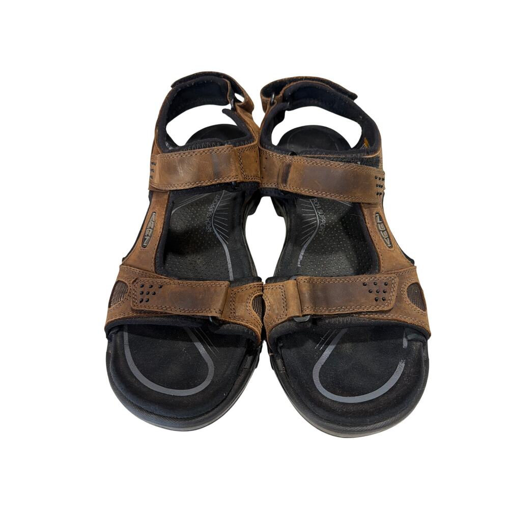 KEEN Men's Rialto II Sz 10 sport hiking sandals Brown Leather rubber outsole